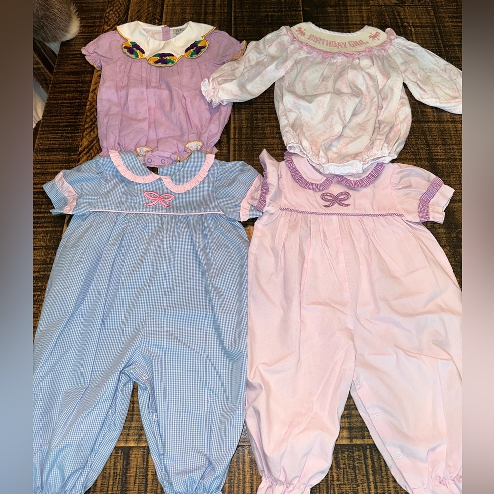 Smocked Girls size 12 months lot of 4
